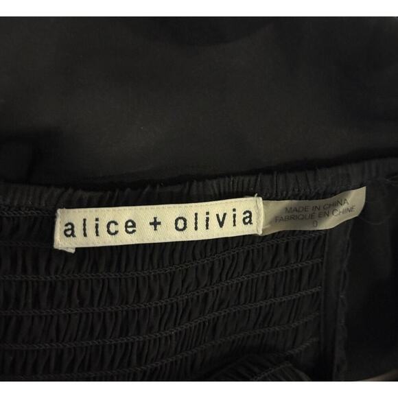 ALICE + OLIVIA Black Dora Off the Shoulder 100% Silk Tube Dress Size 0 - Picture 6 of 6